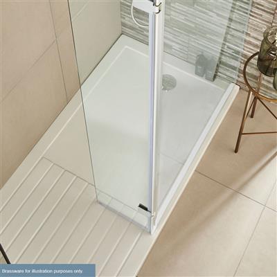 Vantage Plan D 1400mm x 800mm Walk In Shower Tray - White