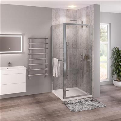 Vantage 2000 6mm Easy Clean 2000mm x 900mm Side Panel with Towel Rail - Chrome