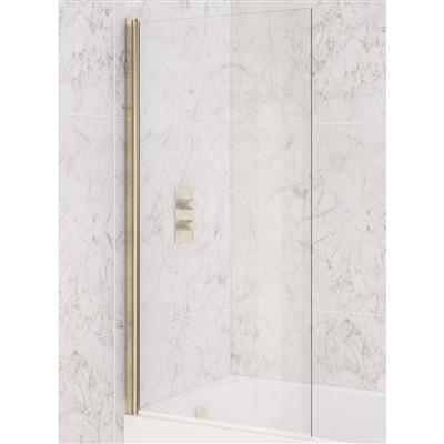 Beaufort 6mm 1400 x 800mm Designer Straight Bath Screen - Brushed Brass