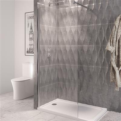 Vantage 2000 8mm Easy Clean 2000mm x 500mm Walk-In Shower Panel - Chrome