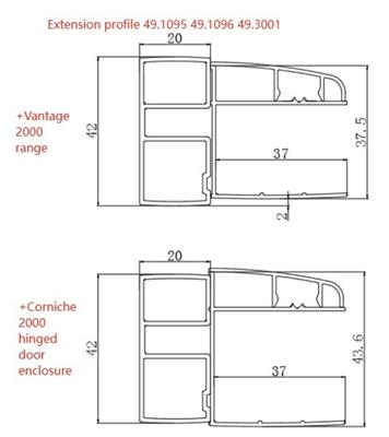 Vantage 2000 6mm Extension Profile - Matt Black