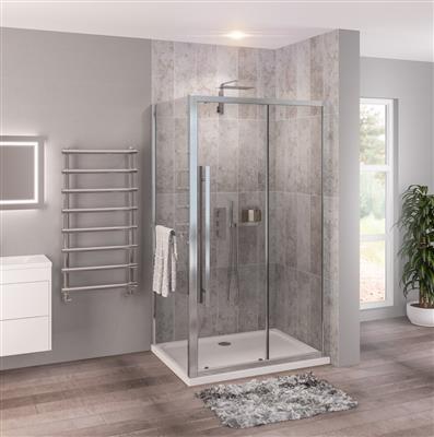 Vantage 2000 Easy Clean 2000x1300mm Slider Shower Door - Chrome