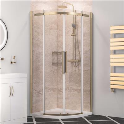 Corniche 2000 900x900mm Quadrant Shower Enclosure - Brushed Brass