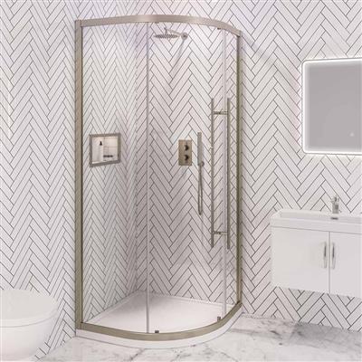 Vantage 2000 Easy Clean 800x800mm Quadrant Shower Enclosure - Brushed Brass