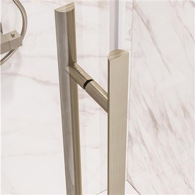 Vantage 2000 6mm Easy Clean 1100x900mm Offset Quadrant Shower Enclosure - Brushed Brass