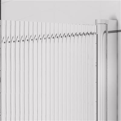 6mm 1400 x 800mm Right Hand (RH) Fluted Straight Bath Screen - Chrome