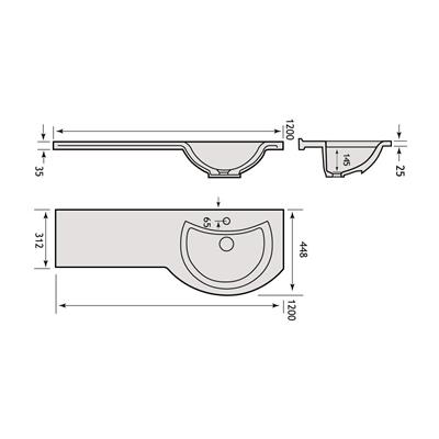 Bonito 120CM Cast Top - White