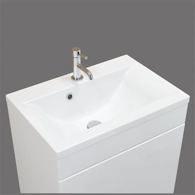 Oslo 100cm x 39cm 1 Tap Hole Cast Marble Basin - White