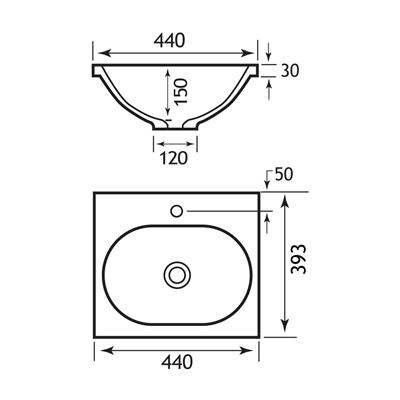 Status 44CM Slab Top - White