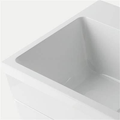 Quantum 21cm x 39cm 1 Tap Hole Cast Marble Basin - White