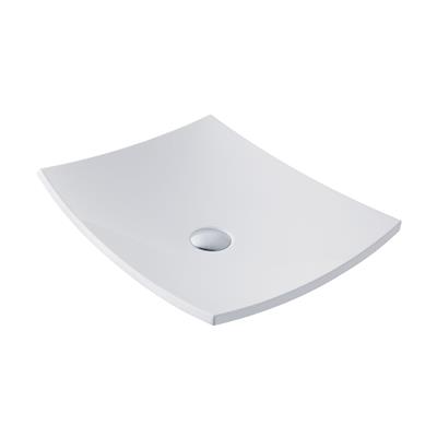 Natura 50cm x 40cm Cast Marble Sit On Basin - White