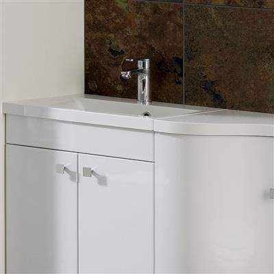 Oslo 58cm x 40cm 1 Tap Hole Cast Marble Combination Unit Basin Top - White