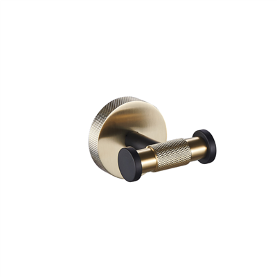 Catania Double Robe hook Matt Black/Brushed Brass