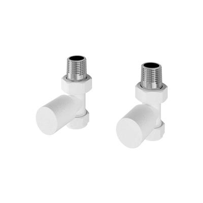 Straight Radiator Valves (pair) Matt White