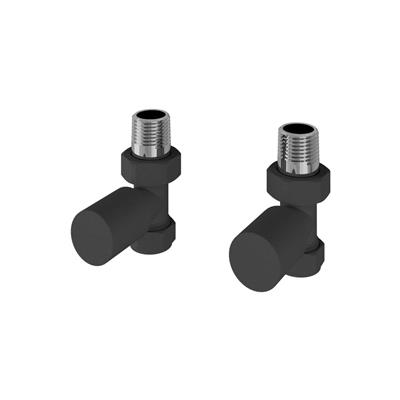 Straight Radiator Valves (pair) Matt Anthracite