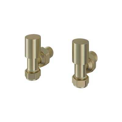 Angled Radiator Valves (pair) Brushed Brass