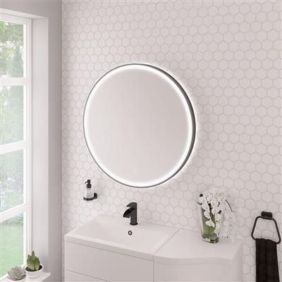 Levone 600x600mm LED Framed Bathroom Mirror - Black