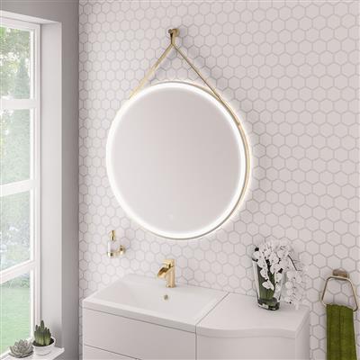 Levone 600x600mm LED Framed Bathroom Mirror - Brushed Brass