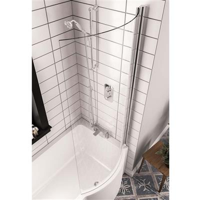 Shannon Showerscreen 6mm 1400 x 812mm Easyclean Silver