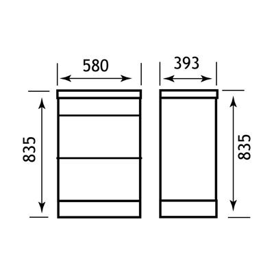 Oslo 58CM 2 Drawer Basin Vanity Unit - Dark Walnut