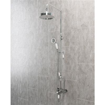 Adjustable Height (1041-1361mm) Stratford Traditional Riser Kit with Diverter & Shower Kit - Chrome