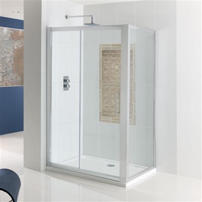 Corniche Easy Clean 1950mm x 1400mm Slider Shower Door - Chrome