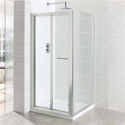 Vantage 6mm Easy Clean 1850mm x 900mm Bi-Fold Shower Door - Chrome