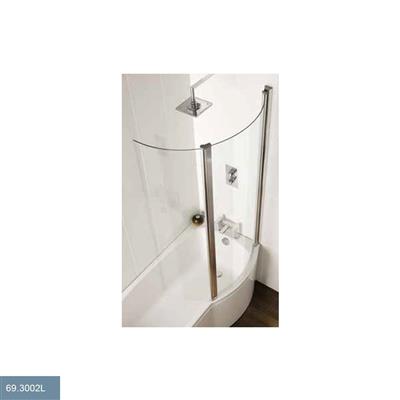 Beaufort 6mm 1535 x 855mm Left Hand (LH)Type 2-1 Folding Door Bath Screen - Chrome Profiles