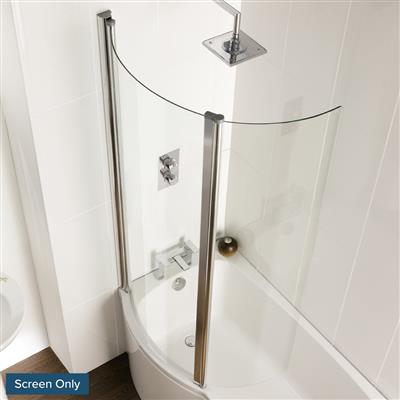 Beaufort 6mm 1535 x 855mm Left Hand (LH)Type 2-1 Folding Door Bath Screen - Chrome Profiles