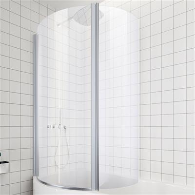 Beaufort 6mm 1535 x (785+465)mm Left Hand (LH) Type 2 Folding Door Bath Screen - Chrome