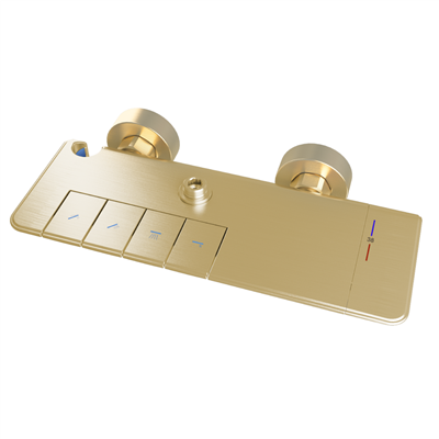 Exposed Thermostatic Shelf Shower set - Brushed Brass