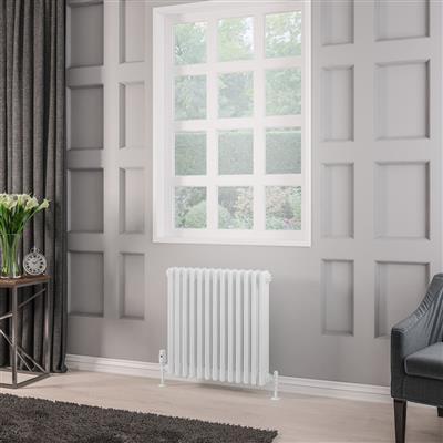 Rivassa 3 Column Radiator 600 x 608mm Gloss White