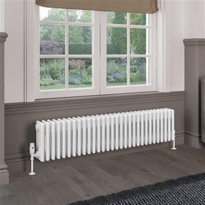 Rivassa 4 Column Radiator 300 x 1373mm Gloss White