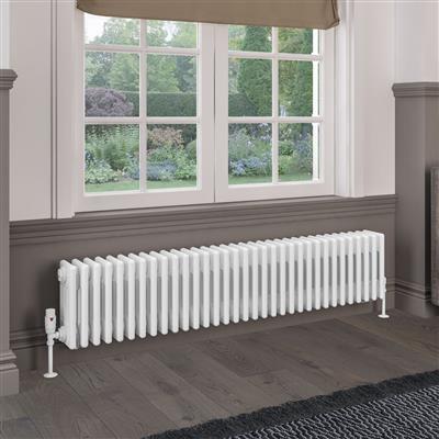 Rivassa 4 Column Radiator 300 x 1505mm Gloss White