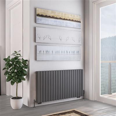 Tunstall Double 600 x 1179 Radiator Matt Anthracite