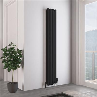 Tunstall Double 1800 x 280 Radiator Matt Black