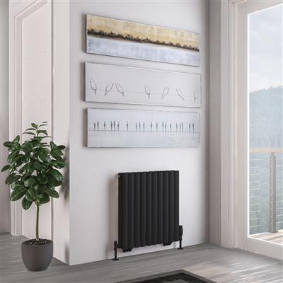 Tunstall Double 600 x 589 Radiator Matt Black