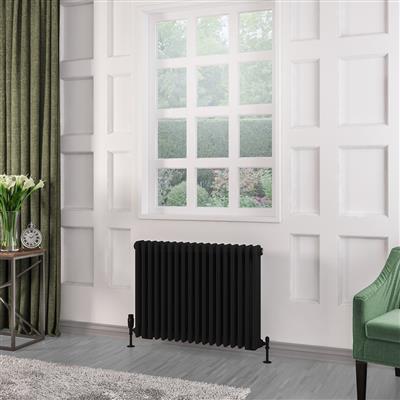 Rivassa 3 Column Radiator 600 x 833mm Matt Black