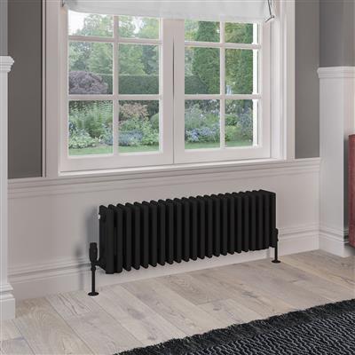 Rivassa 4 Column Radiator 300 x 1010mm Matt Black