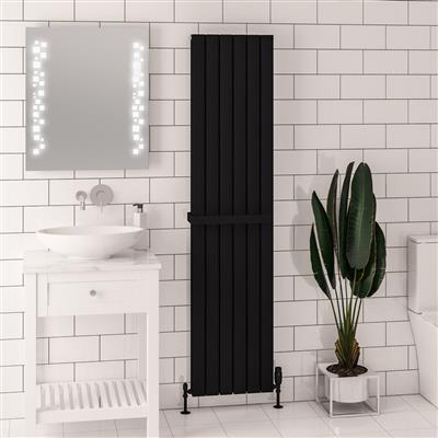 Hadleigh 1800 x 415 Aluminium Radiator Matt Black