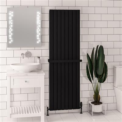 Hadleigh 1800 x 555 Aluminium Radiator Matt Black