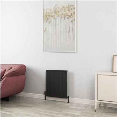 Kingswood Slimline 600 x 510 Aluminium Radiator Matt Black