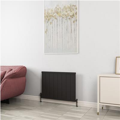 Kingswood Slimline 600 x 810 Aluminium Radiator Matt Black