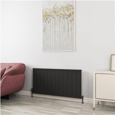 Kingswood Slimline 600 x 1210 Aluminium Radiator Matt Black