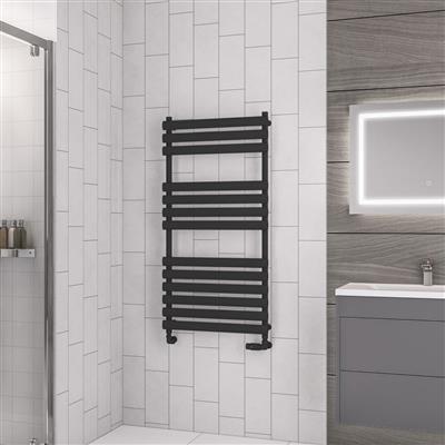 Tunstall 1200 x 600 Towel Rail Matt Black