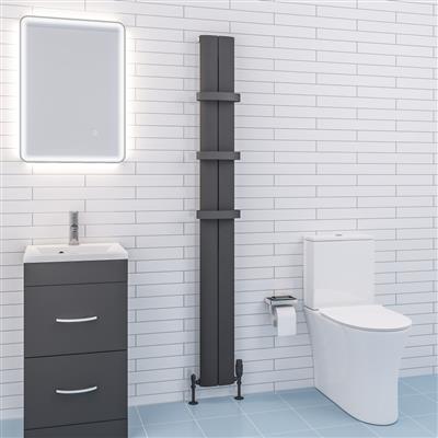 Preston 1800 x 185 Aluminium Radiator Matt Anthracite