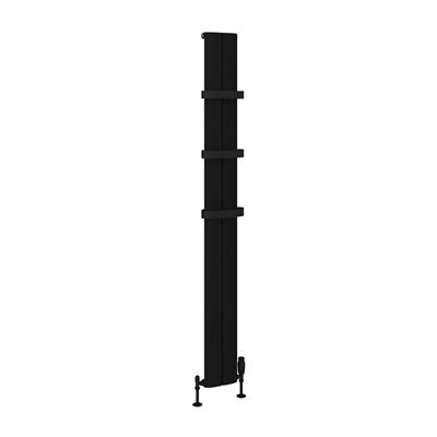 Preston 1800 x 185 Aluminium Radiator Matt Black