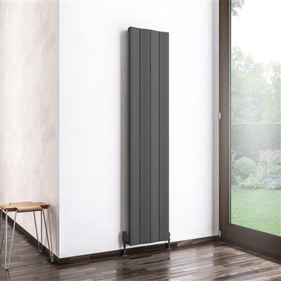 Fairford 1800 x 375 Aluminium Radiator Matt Anthracite