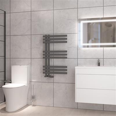 Hurley 800 x 500 Towel Rail Matt Anthracite 