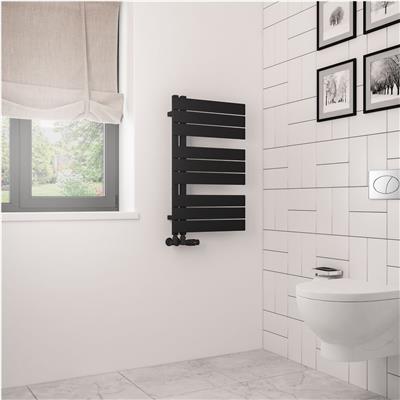 Helmsley 800 x 500 Towel Rail Matt Black